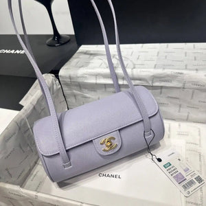 Chanel Small Bowling Bag Grained Shiny Calfskin AS6143 Light Purple - Default Title - View 3