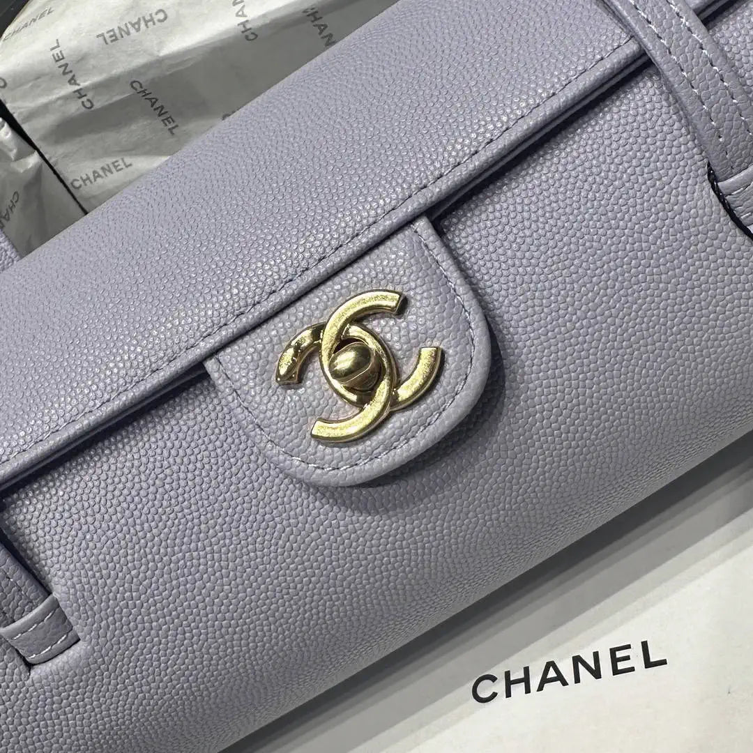 Chanel Small Bowling Bag Grained Shiny Calfskin AS6143 Light Purple - Default Title - View 6