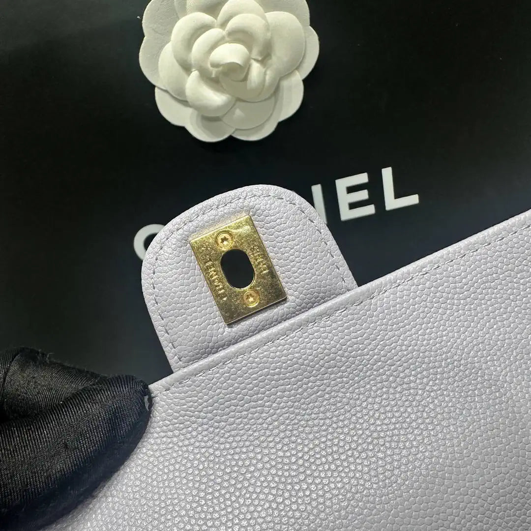 Chanel Small Bowling Bag Grained Shiny Calfskin AS6143 Light Purple - Default Title - View 8
