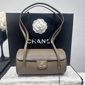 Chanel Small Bowling Bag Grained Shiny Calfskin AS6143 Gray - Default Title - View 2