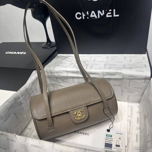 Chanel Small Bowling Bag Grained Shiny Calfskin AS6143 Gray - Default Title - View 3