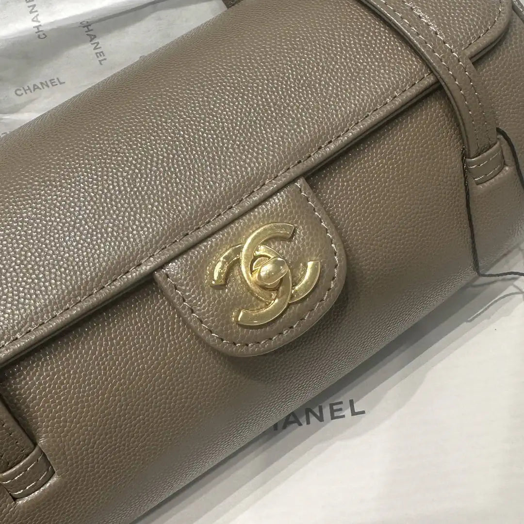 Chanel Small Bowling Bag Grained Shiny Calfskin AS6143 Gray - Default Title - View 4