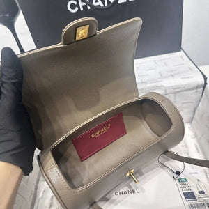 Chanel Small Bowling Bag Grained Shiny Calfskin AS6143 Gray - Default Title - View 7