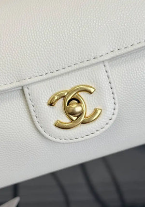 Chanel Small Bowling Bag Grained Shiny Calfskin AS6143 Whtie - Default Title - View 4