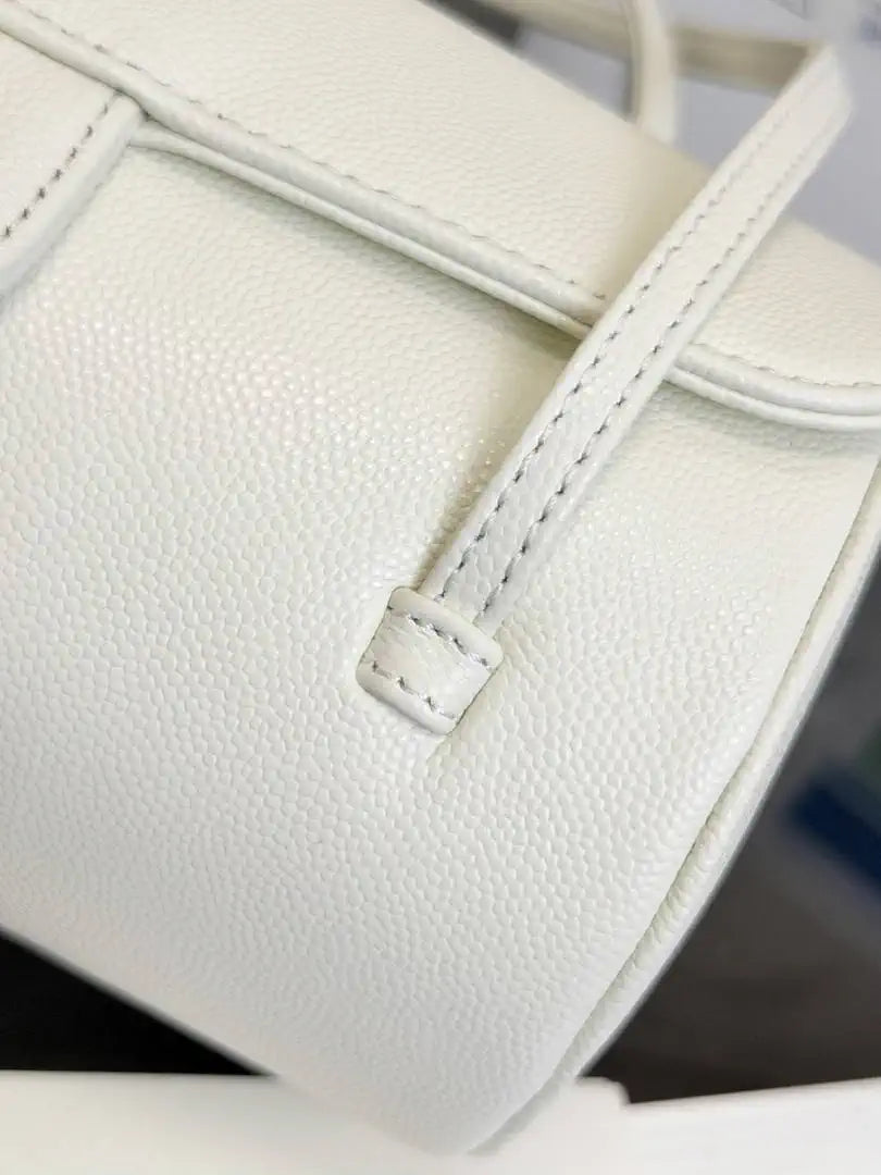 Chanel Small Bowling Bag Grained Shiny Calfskin AS6143 Whtie - Default Title - View 5