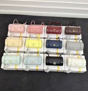 Chanel Small Bowling Bag Grained Shiny Calfskin AS6143 Whtie - Default Title - View 10