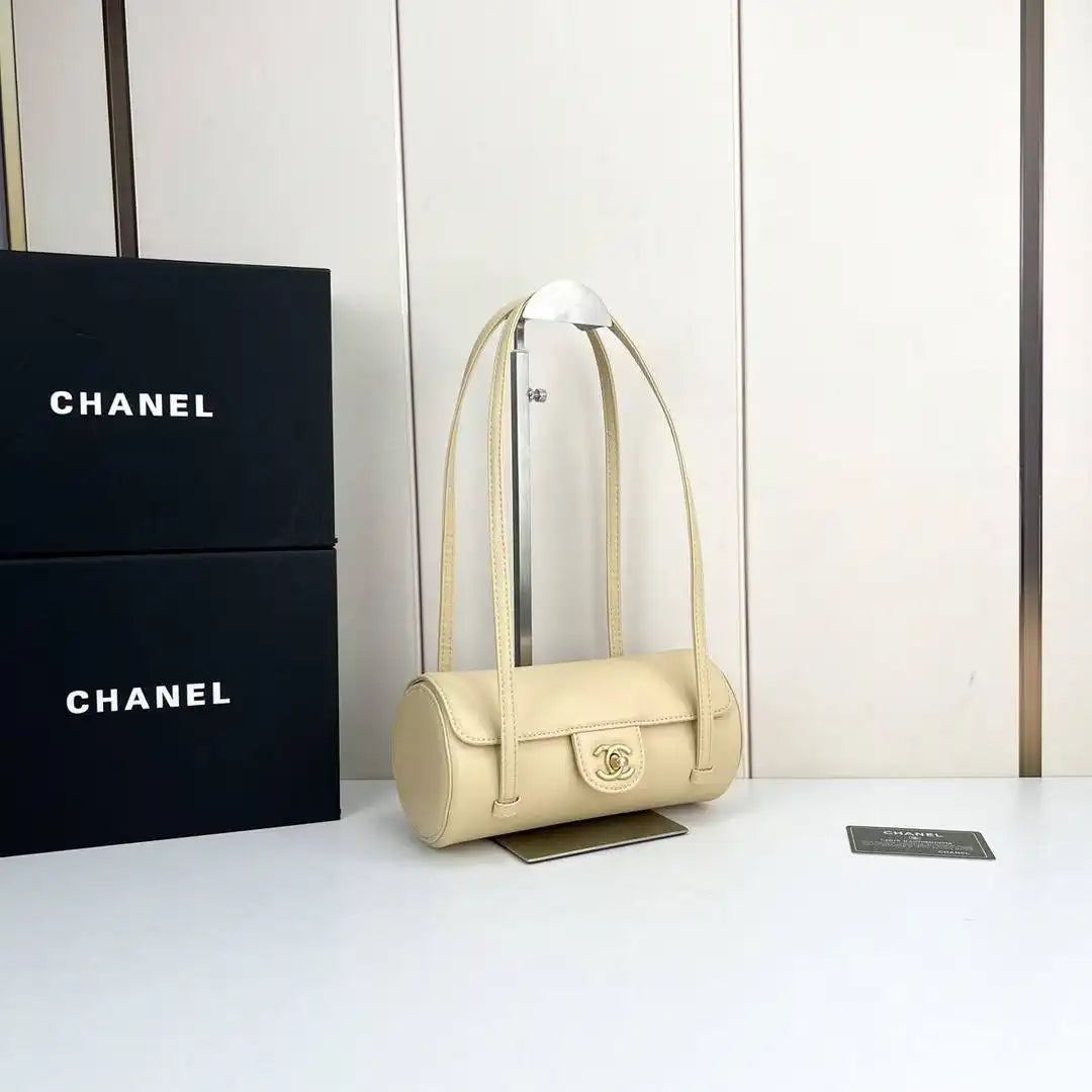 Chanel Small Bowling Bag Grained Shiny Calfskin AS6143 Apricot - Default Title - View 2