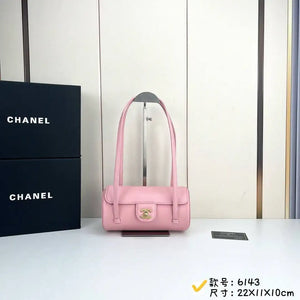 Chanel Small Bowling Bag Grained Shiny Calfskin AS6143 Pink - Default Title - View 1