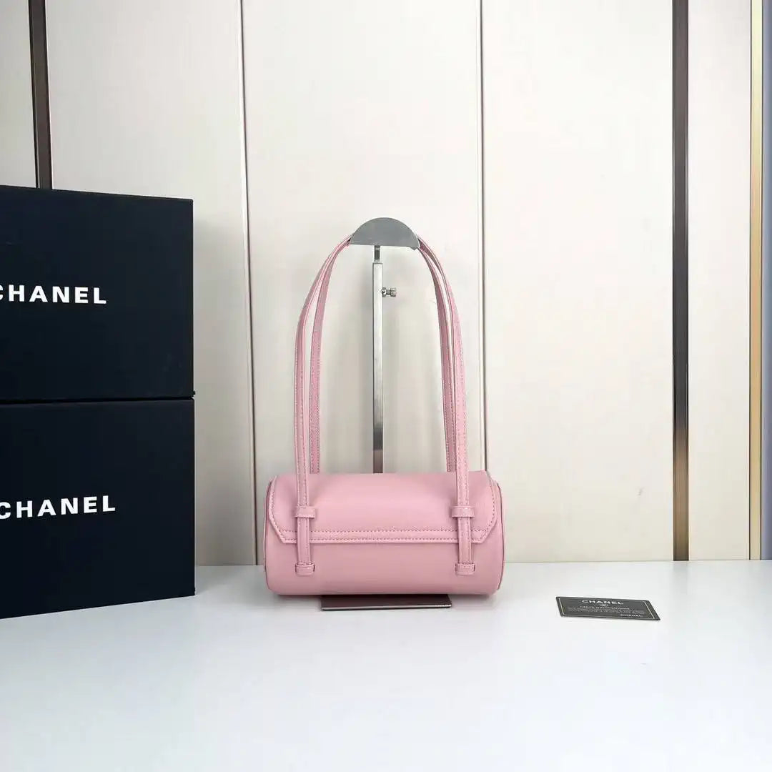 Chanel Small Bowling Bag Grained Shiny Calfskin AS6143 Pink - Default Title - View 3