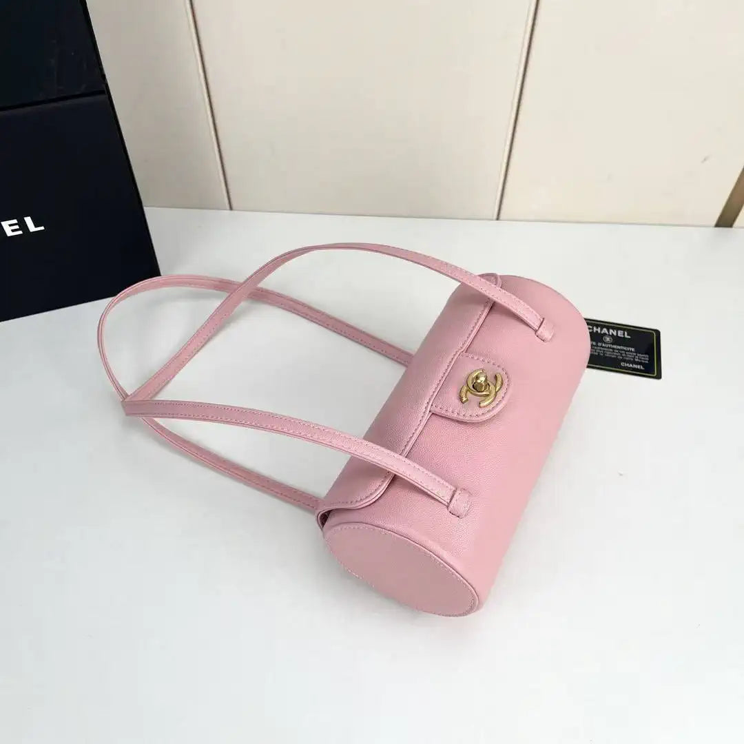 Chanel Small Bowling Bag Grained Shiny Calfskin AS6143 Pink - Default Title - View 4