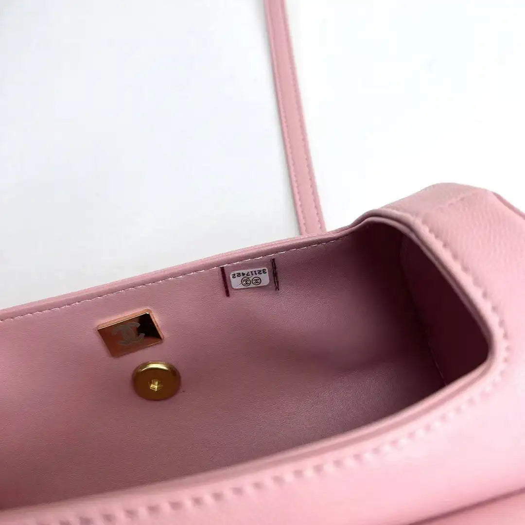 Chanel Small Bowling Bag Grained Shiny Calfskin AS6143 Pink - Default Title - View 8
