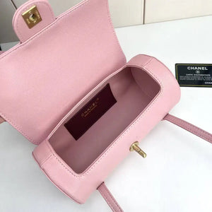 Chanel Small Bowling Bag Grained Shiny Calfskin AS6143 Pink - Default Title - View 9