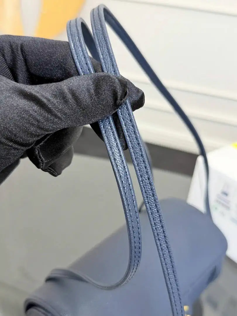 Chanel Small Bowling Bag Grained Shiny Calfskin AS6143 navy Blue - Default Title - View 5