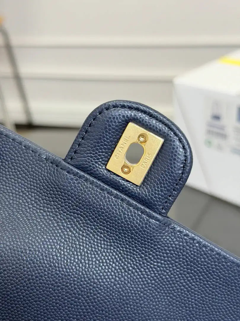 Chanel Small Bowling Bag Grained Shiny Calfskin AS6143 navy Blue - Default Title - View 6