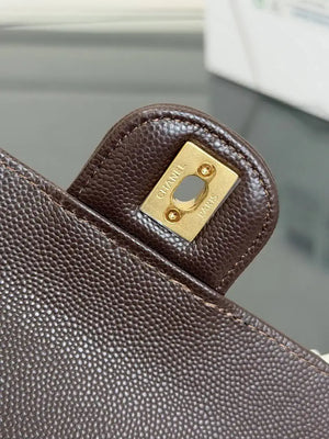 Chanel Small Bowling Bag Grained Shiny Calfskin AS6143 Dark Brown - Default Title - View 5