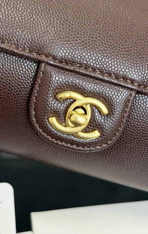 Chanel Small Bowling Bag Grained Shiny Calfskin AS6143 Dark Brown - Default Title - View 6