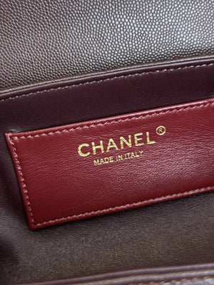 Chanel Small Bowling Bag Grained Shiny Calfskin AS6143 Dark Brown - Default Title - View 8