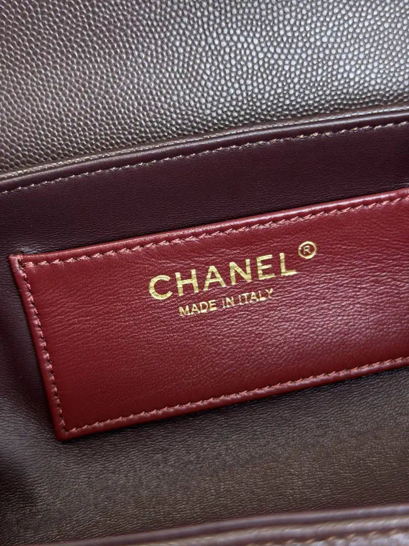 Chanel Small Bowling Bag Grained Shiny Calfskin AS6143 Dark Brown - Default Title - View 8