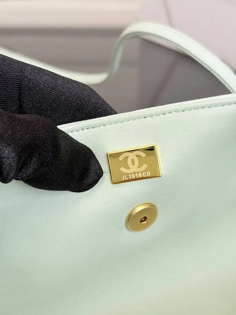 Chanel Small Bowling Bag Grained Shiny Calfskin AS6143 Light green - Default Title - View 3