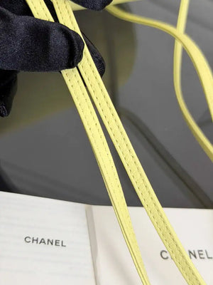 Chanel Small Bowling Bag Grained Shiny Calfskin AS6143 Yellow - Default Title - View 3