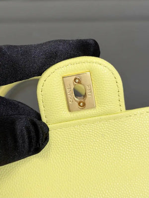 Chanel Small Bowling Bag Grained Shiny Calfskin AS6143 Yellow - Default Title - View 4