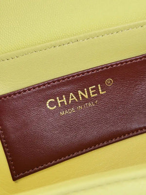 Chanel Small Bowling Bag Grained Shiny Calfskin AS6143 Yellow - Default Title - View 7