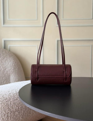Chanel Small Bowling Bag Grained Shiny Calfskin & Gold-Tone Metal AS6143 Wine Red - Default Title - View 2
