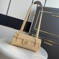Chanel Small Bowling Bag Grained Shiny Calfskin & Gold-Tone Metal AS6143 Dark Beige - Default Title - View 1
