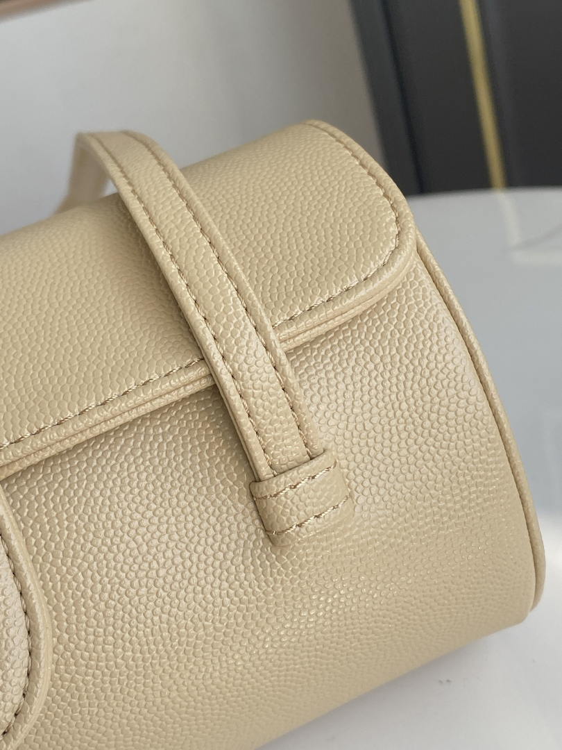 Chanel Small Bowling Bag Grained Shiny Calfskin & Gold-Tone Metal AS6143 Dark Beige
