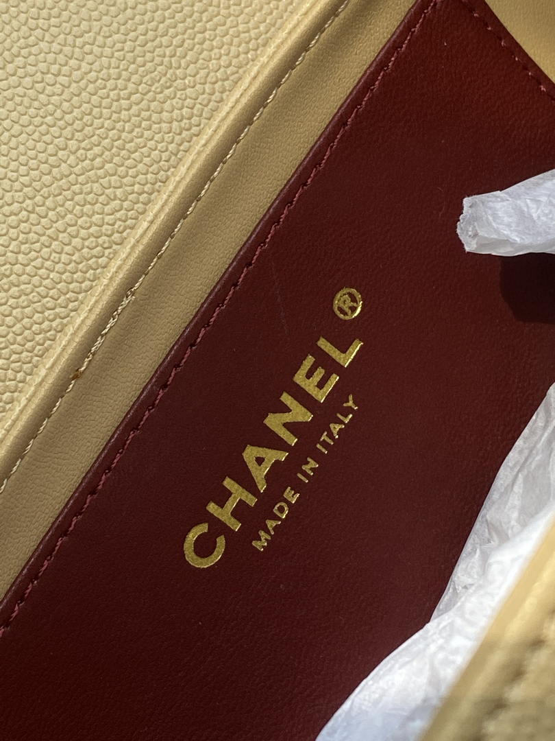 Chanel Small Bowling Bag Grained Shiny Calfskin & Gold-Tone Metal AS6143 Dark Beige - Default Title - View 9