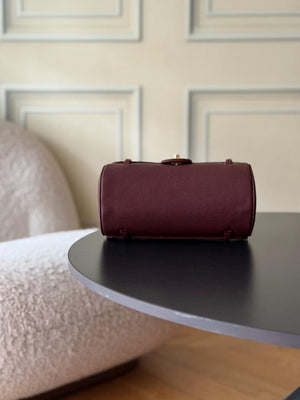 Chanel Small Bowling Bag Grained Shiny Calfskin & Gold-Tone Metal AS6143 Wine Red - Default Title - View 4