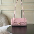 Chanel Small Bowling Bag Grained Shiny Calfskin & Gold-Tone Metal AS6143 Pink - Default Title - View 1