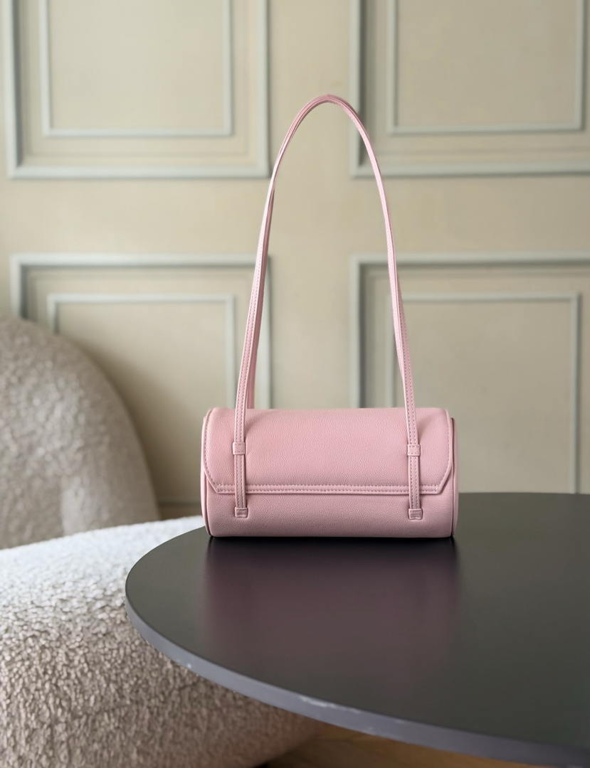 Chanel Small Bowling Bag Grained Shiny Calfskin & Gold-Tone Metal AS6143 Pink