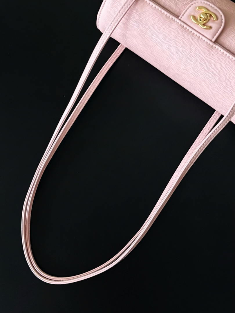 Chanel Small Bowling Bag Grained Shiny Calfskin & Gold-Tone Metal AS6143 Pink