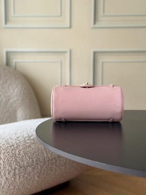 Chanel Small Bowling Bag Grained Shiny Calfskin & Gold-Tone Metal AS6143 Pink - Default Title - View 8