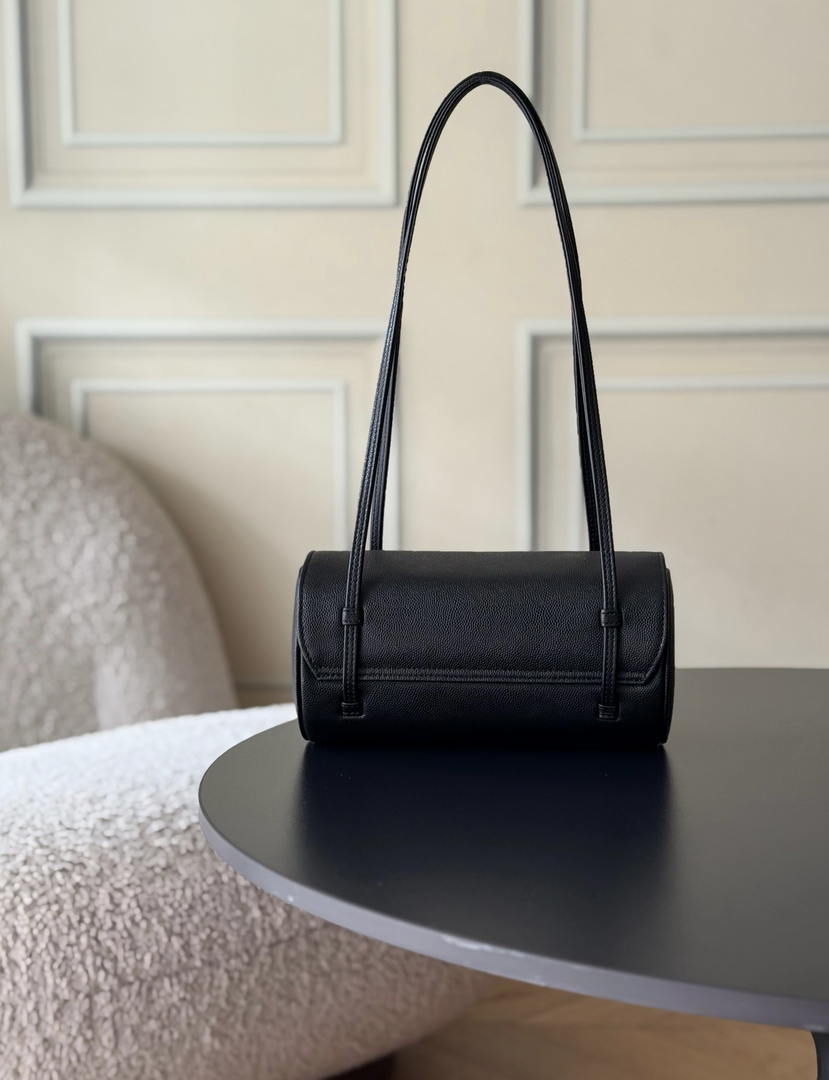 Chanel Small Bowling Bag Grained Shiny Calfskin & Gold-Tone Metal AS6143 Black