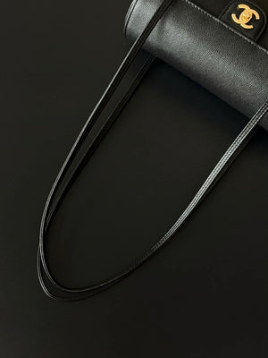 Chanel Small Bowling Bag Grained Shiny Calfskin & Gold-Tone Metal AS6143 Black - Default Title - View 3