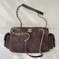 Chanel Small Bowling Bag Suede Leather AS5792 Dark Brown