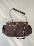 Chanel Small Bowling Bag Suede Leather AS5792 Dark Brown