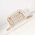 Chanel AS3768 Small Camera Case Lambskin Viscose Weaving White Gold & Beige - Default Title - View 1
