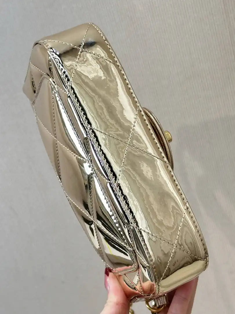 Chanel Small Clutch with Chain High-Shine Calfskin & Gold Metal  Light Gold AP4892 Gold