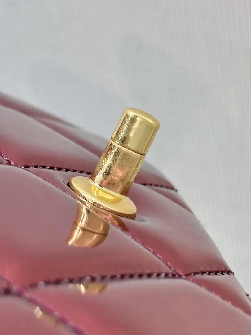 Chanel Small Clutch with Chain  Mirror Calfskin & Gold-Tone Metal  AP4892 Red