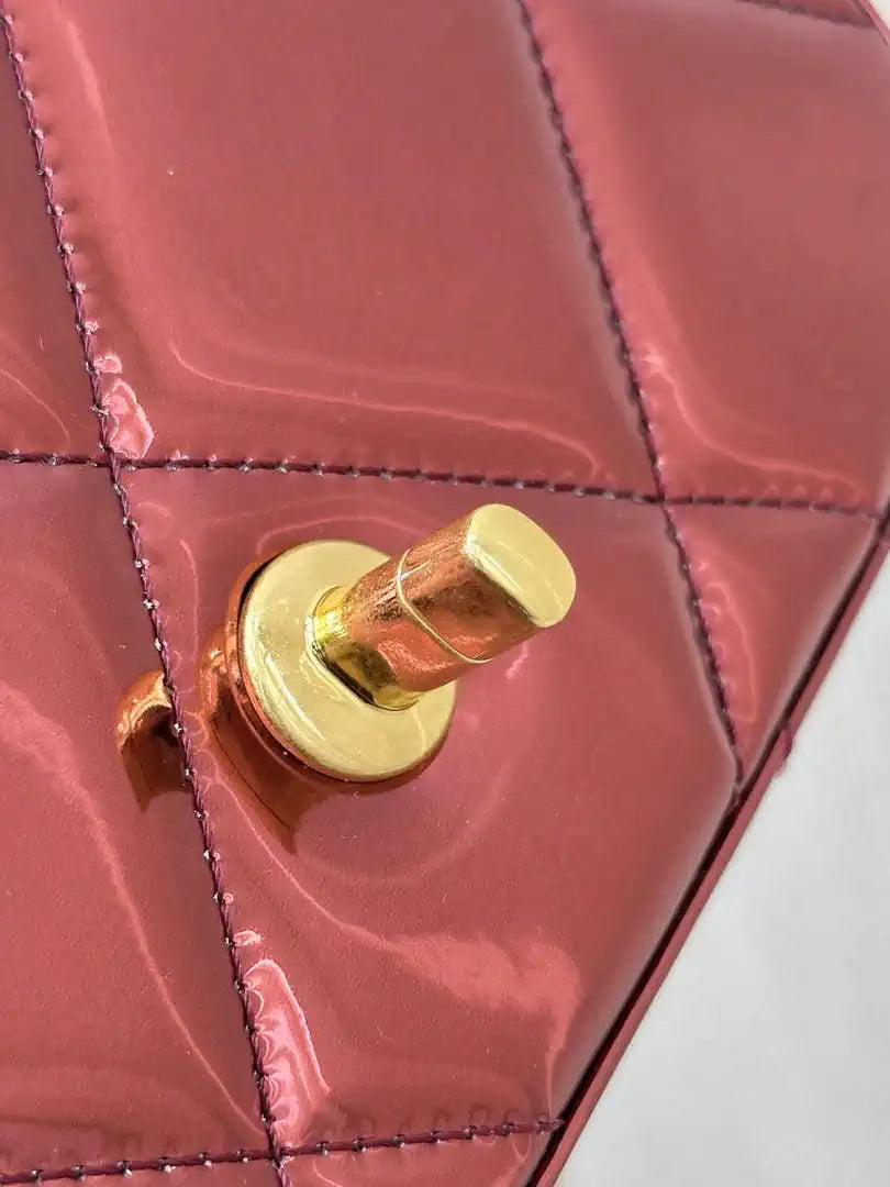 Chanel Small Clutch with Chain  Mirror Calfskin & Gold-Tone Metal  AP4892 Red