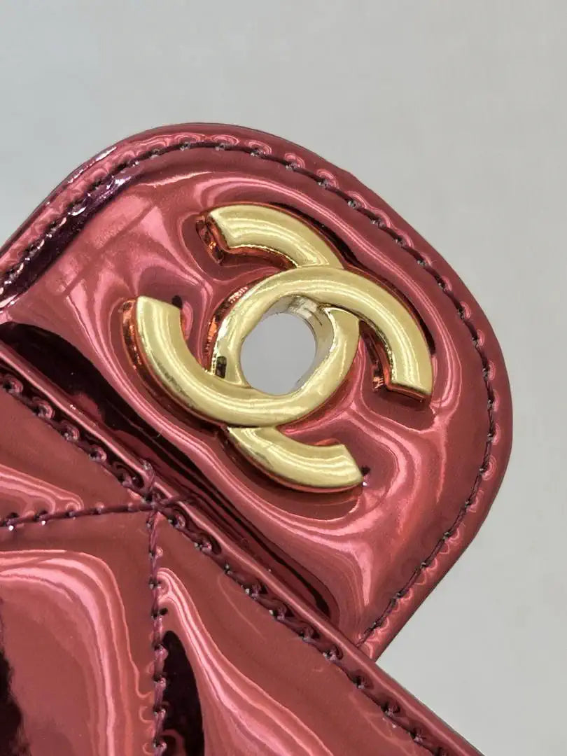 Chanel Small Clutch with Chain  Mirror Calfskin & Gold-Tone Metal  AP4892 Red