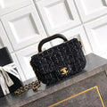 Chanel Small Clutch with Chain Tweed & Gold Metal AP4892 Black