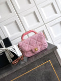 Chanel Small Clutch with Chain Tweed & Gold Metal AP4892 Pink