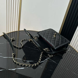 Chanel Small Flap Bag Lambskin Braided Calfskin & Gold-Tone Metal AS2496 Black - Default Title - View 6