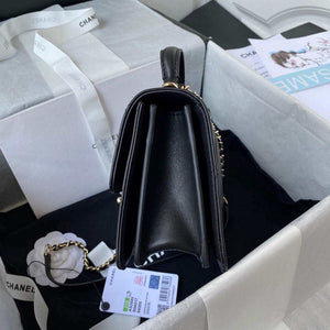 Chanel Small Flap Bag With top Handle Calfskin CC AS2680 Black - Default Title - View 4