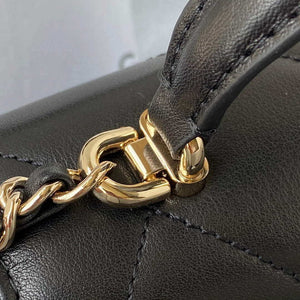 Chanel Small Flap Bag With top Handle Calfskin CC AS2680 Black - Default Title - View 6