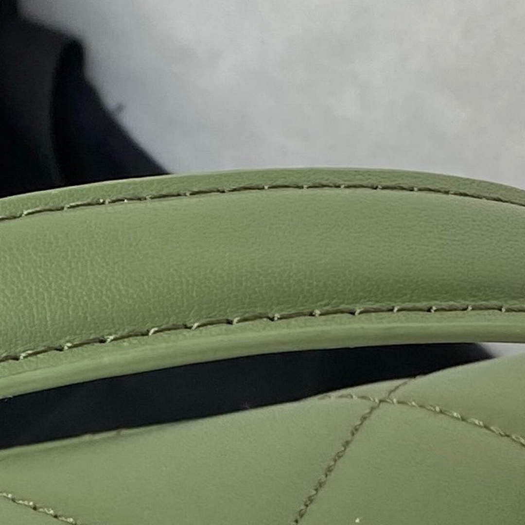 Chanel Small Flap Bag With top Handle Calfskin CC AS2680 Green - Default Title - View 5